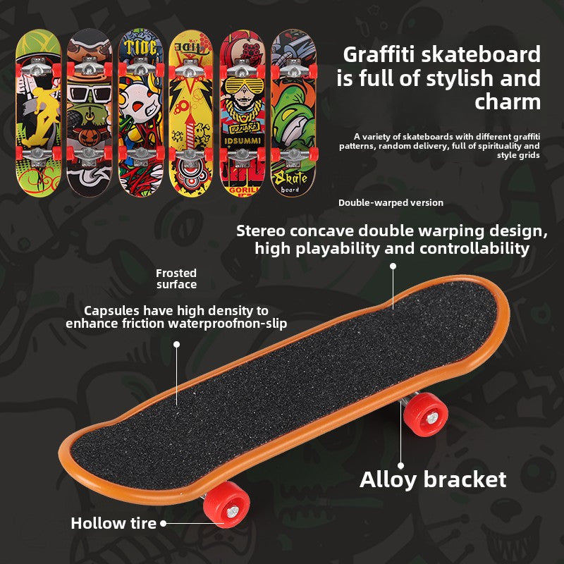 Hand Finger Skateboard Skiing Park Slope Set, 6-in-1 Fingerboard Skateboard with 6 Slopes and 6 Fingerboards, Fingerboard Half Tube Slope Suitable for Children and Adults Fingerboard Training Props Interactive Freestyle Skateboard Game,