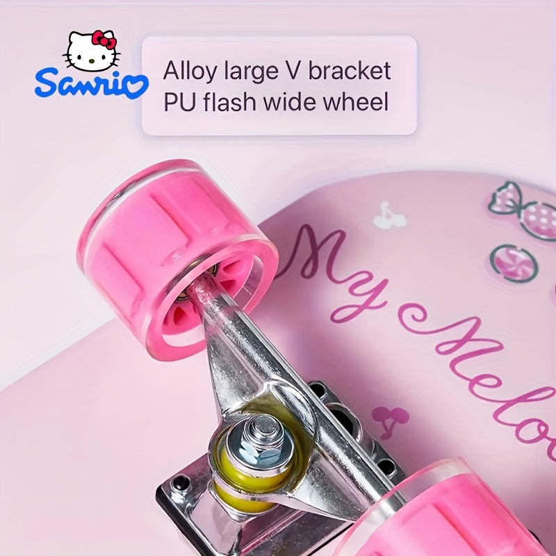 Strong Load Capacity SANRIO Hello Kitty & Friends Themed Skateboard - Dual Rocker Design, Perfect for Beginners, Ideal Christmas, Halloween, Birthday Gift