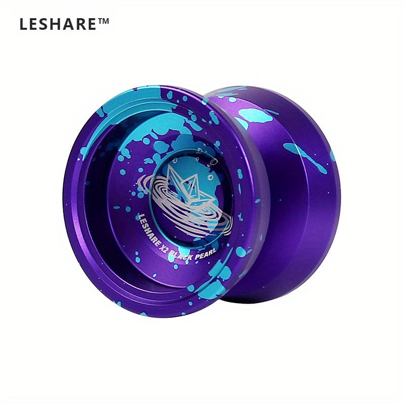 1pc Professional Aluminum Alloy Yo-Yo for Beginners - Purple & Blue Design, Lightweight & Durable, Includes Gloves & Rope (5X Longer Life) - Perfect for Competitive Play & Smooth Tricks, Beginner Yo Yo | Purple Blue Color |