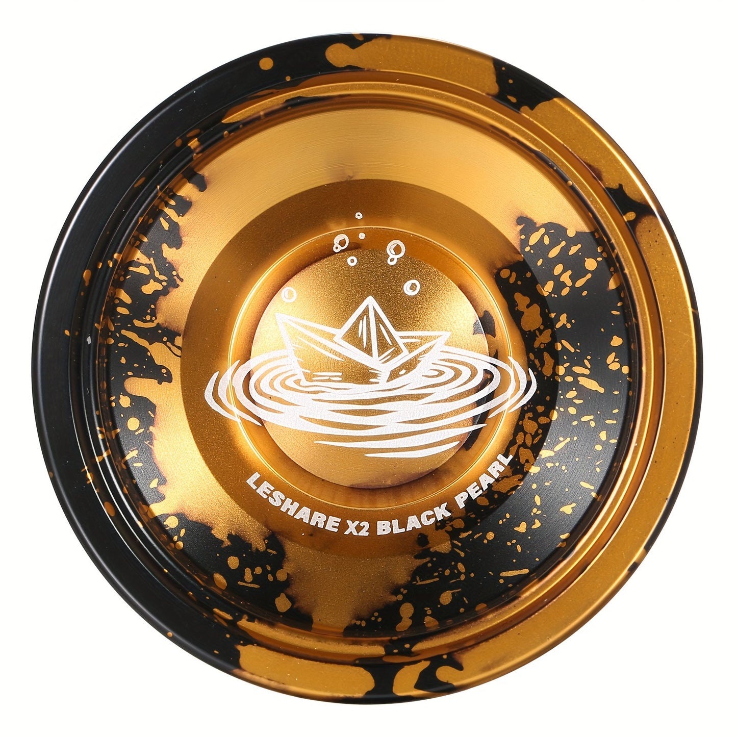 Professional Yoyo Alloy Aluminum YoYo Ball (Black With Golden) With Glove, Strings And Responsive Bearing Kit