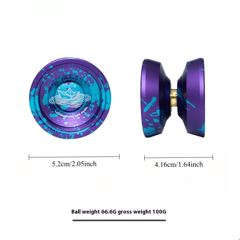 1pc Professional Aluminum Alloy Yo-Yo for Beginners - Purple & Blue Design, Lightweight & Durable, Includes Gloves & Rope (5X Longer Life) - Perfect for Competitive Play & Smooth Tricks, Beginner Yo Yo | Purple Blue Color |