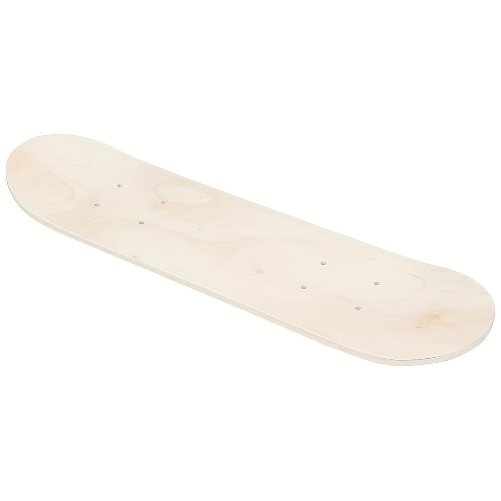 1pc Unfinished Wooden Skateboard Deck for Beginners - DIY 7-Layer Skate Deck with Hand-Painted Surface, Customizable Graffiti Art Space, Ideal for Crafting a Unique Skateboard for Personalized Projects, Skateboard Accessories