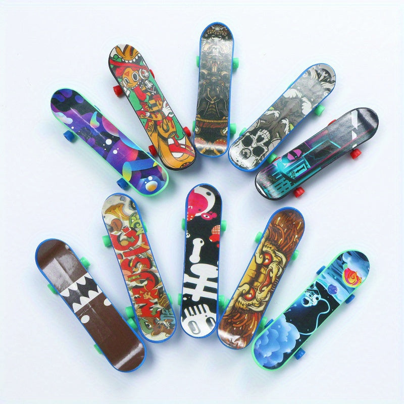 10pcs Mini Skateboards for Youngsters - Compact Longboard Playset with Vibrant Colorful Designs, Durable Plastic Construction, Perfect for Birthday Parties, Fun Gift Packs, and Youngsters' Celebration Entertainment
