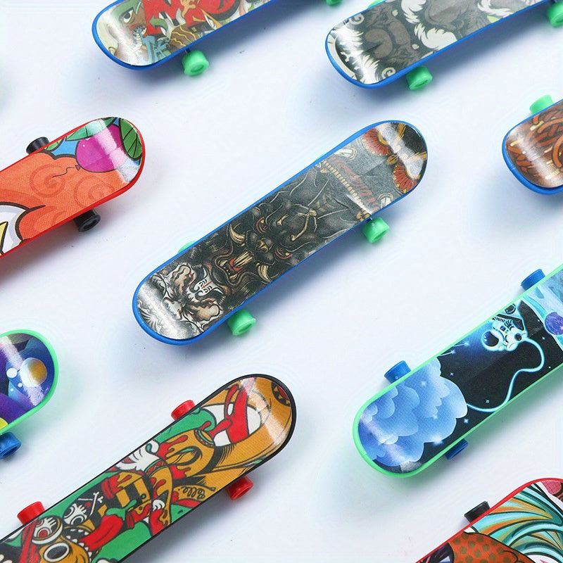 10pcs Mini Skateboards for Youngsters - Compact Longboard Playset with Vibrant Colorful Designs, Durable Plastic Construction, Perfect for Birthday Parties, Fun Gift Packs, and Youngsters' Celebration Entertainment