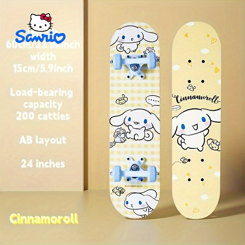 Strong Load Capacity SANRIO Hello Kitty & Friends Themed Skateboard - Dual Rocker Design, Perfect for Beginners, Ideal Christmas, Halloween, Birthday Gift