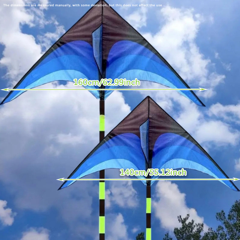 2pcs Extra Large Long Tail Prairie Kites - Vibrant Blue & Black Premium Polyester, Easy to Fly for Beginners, Family Beach & Park Outdoor Activities, Includes 328ft Line & Handle, Perfect Birthday Gift for family