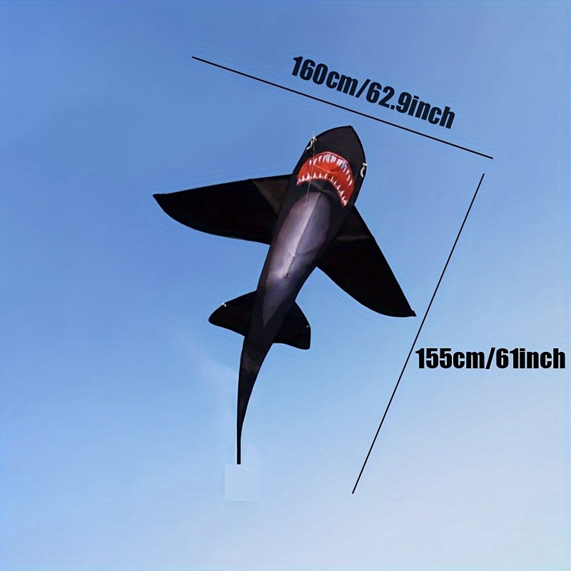 Giant Shark Kite for Adults, Easy to Fly Outdoor Polyester Fabric, Ideal for Beach, Garden, and Malaysian Kite Festival, Durable and Fun Flying Toy