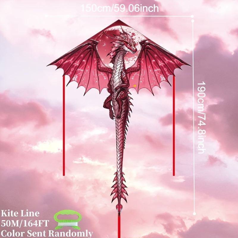Mystical Ice Dragon Kite - 3D Cut, Durable Polyester, Perfect for Outdoor Beach & Park Fun, Creative Holiday Gift Idea, Best for Christmas, Perfect for Thanksgiving