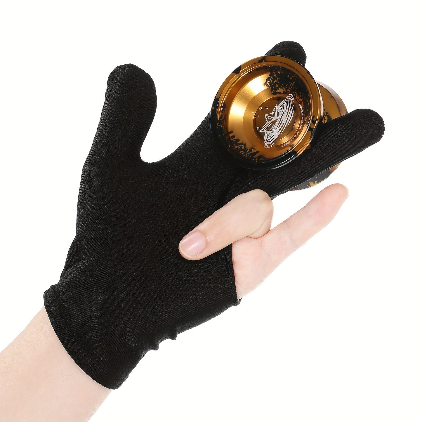 Professional Yoyo Alloy Aluminum YoYo Ball (Black With Golden) With Glove, Strings And Responsive Bearing Kit
