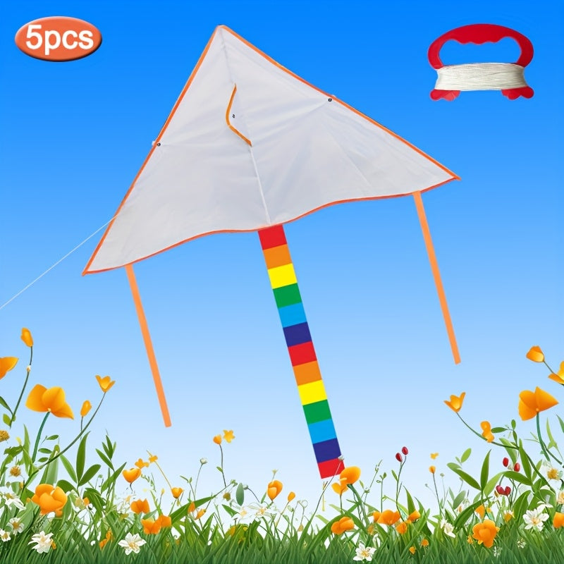 5pcs, Kites, DIY Blank Kites, Simple Custom Drawing Kites, White Kites
