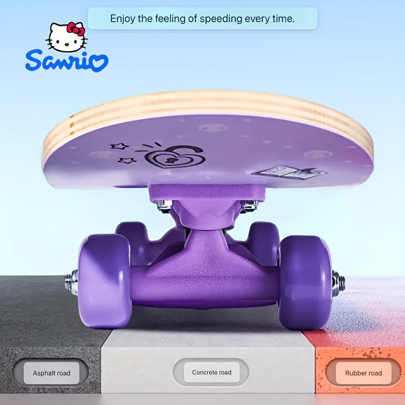 Strong Load Capacity SANRIO Hello Kitty & Friends Themed Skateboard - Dual Rocker Design, Perfect for Beginners, Ideal Christmas, Halloween, Birthday Gift