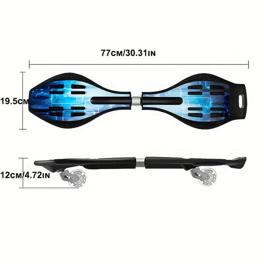 YYW Compact And Lightweight Skateboard with Light-up Wheels, Attractive Blue Color for More Excitement, Fun And Durability Of Twisting Skateboards, Twisting Skateboards for Children Over 8 Years Old, Upgraded Color