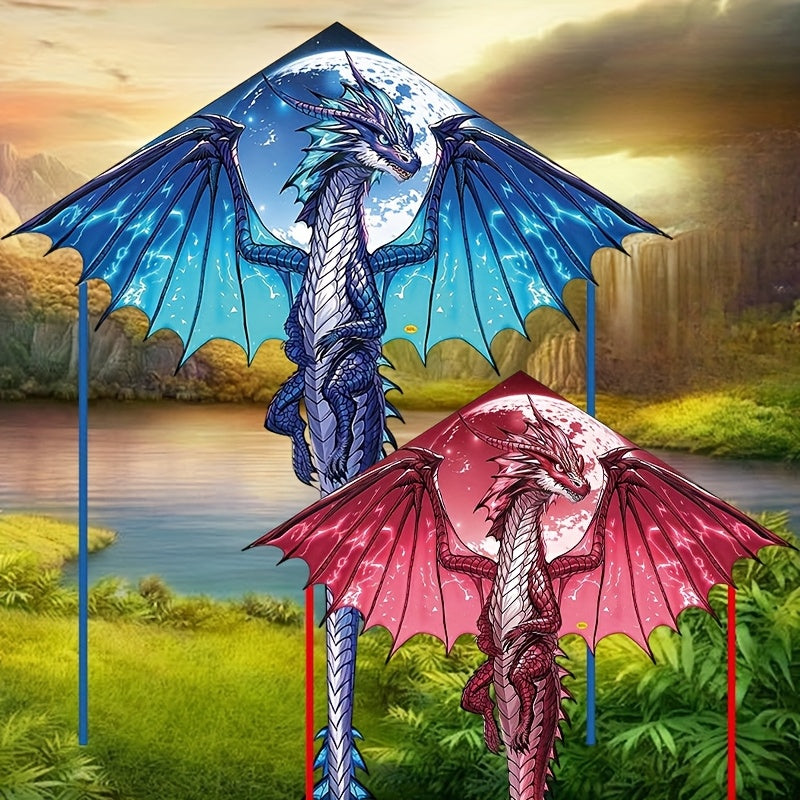 Mystical Ice Dragon Kite - 3D Cut, Durable Polyester, Perfect for Outdoor Beach & Park Fun, Creative Holiday Gift Idea, Best for Christmas, Perfect for Thanksgiving
