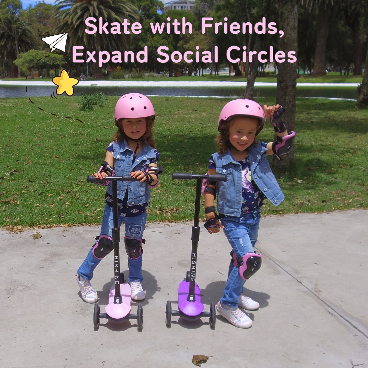 Adjustable Youngsters Scooter with Light-Up Wheels, Extra-Wide Deck & Lean-to-Steer Design – Easy Learning for Youngsters & Youngsters, Perfect Gift for Boys & Girls, Black Handlebar & T-Shaped Frame