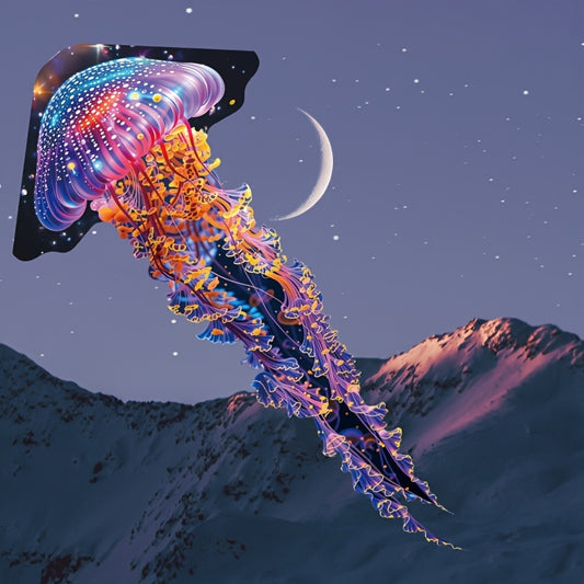 A Cool Giant Jellyfish Kite, Octopus Kite - Perfect for Outdoor Family Parties, Spring Activities, Durable And Easy to Assemble - Creative Ocean Themed Animal Themed Kite for Beach, Patio Lawn And Park, Holiday Gift Birthday Gift