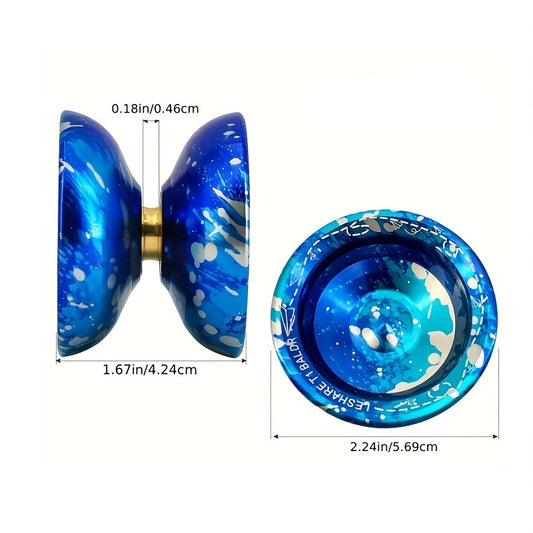 5 Ropes Professional Grade Yoyos, Non-Reactive Aluminum Alloy, Blue, Beginner Outdoor Sports Toy with Gloves and Bearings