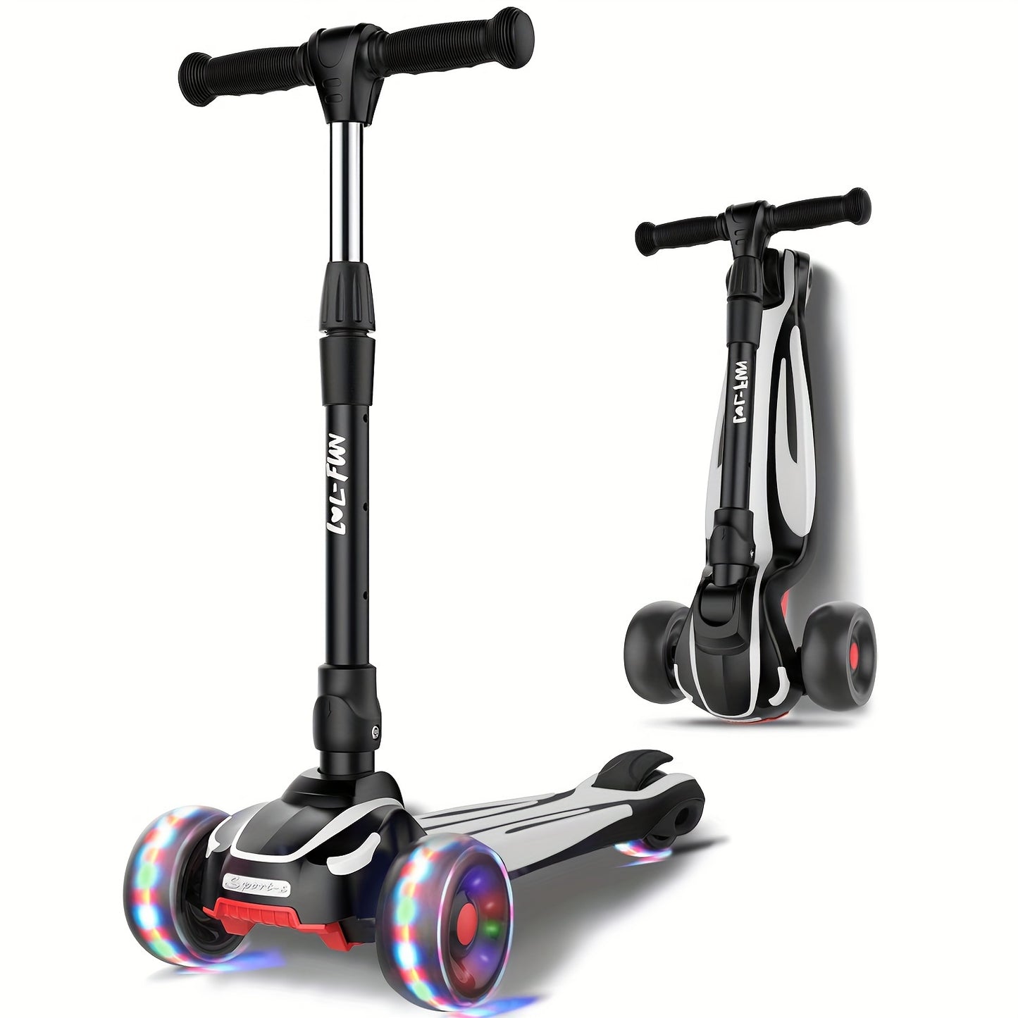 Scooter For Kids Ages 3 Years Old And UP, Extra-Wide Foldable Kick Scooter Kids With 4 Adjustable Height And Lean-to-Steer, Maximum Load Is 110.23LB