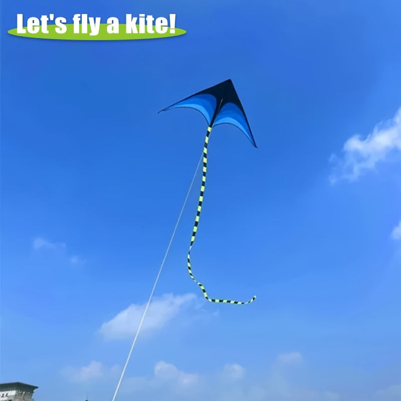 2pcs Extra Large Long Tail Prairie Kites - Vibrant Blue & Black Premium Polyester, Easy to Fly for Beginners, Family Beach & Park Outdoor Activities, Includes 328ft Line & Handle, Perfect Birthday Gift for family