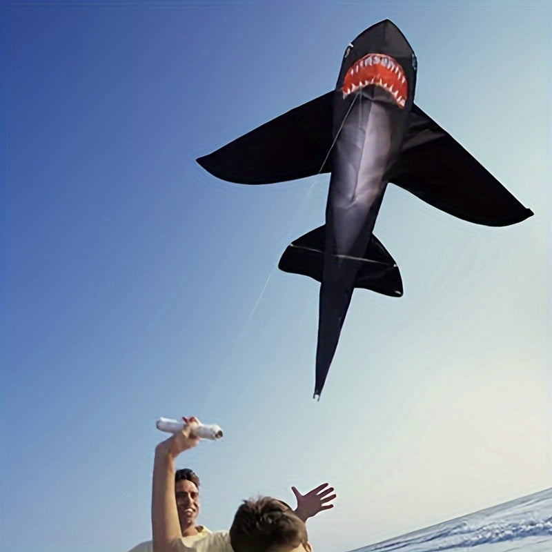 Giant Shark Kite for Adults, Easy to Fly Outdoor Polyester Fabric, Ideal for Beach, Garden, and Malaysian Kite Festival, Durable and Fun Flying Toy