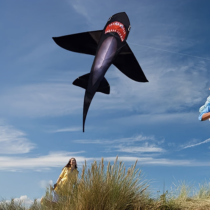 Giant Shark Kite for Adults, Easy to Fly Outdoor Polyester Fabric, Ideal for Beach, Garden, and Malaysian Kite Festival, Durable and Fun Flying Toy