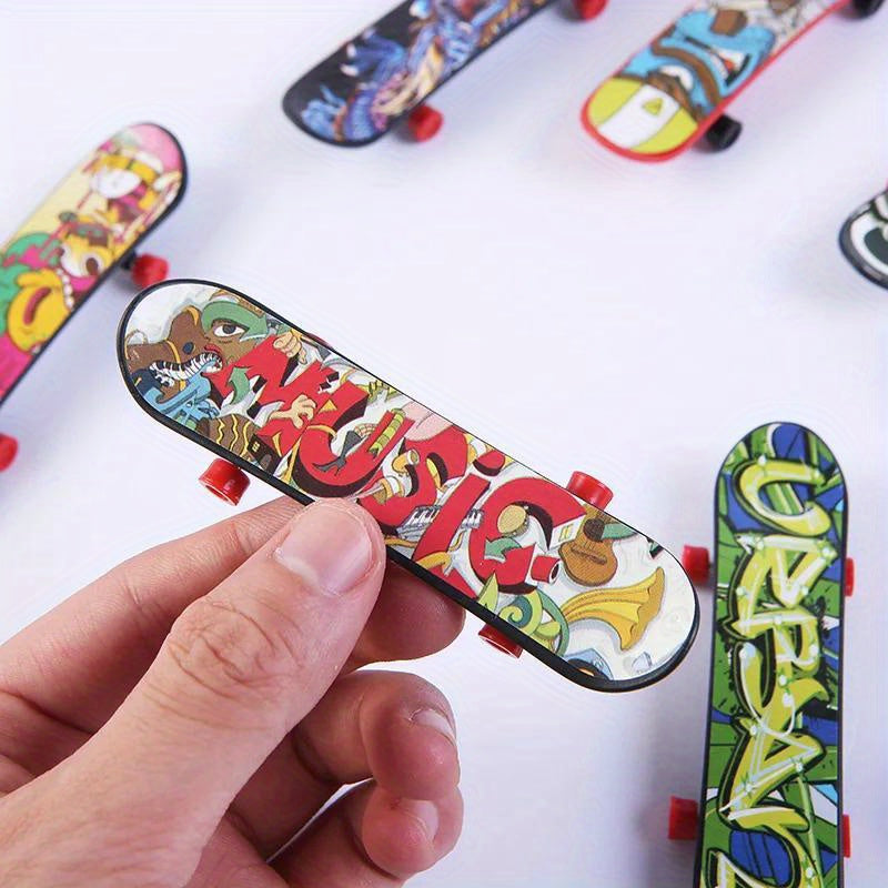 10pcs Mini Skateboards for Youngsters - Compact Longboard Playset with Vibrant Colorful Designs, Durable Plastic Construction, Perfect for Birthday Parties, Fun Gift Packs, and Youngsters' Celebration Entertainment