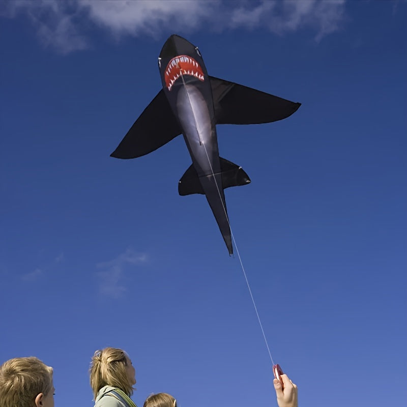Giant Shark Kite for Adults, Easy to Fly Outdoor Polyester Fabric, Ideal for Beach, Garden, and Malaysian Kite Festival, Durable and Fun Flying Toy